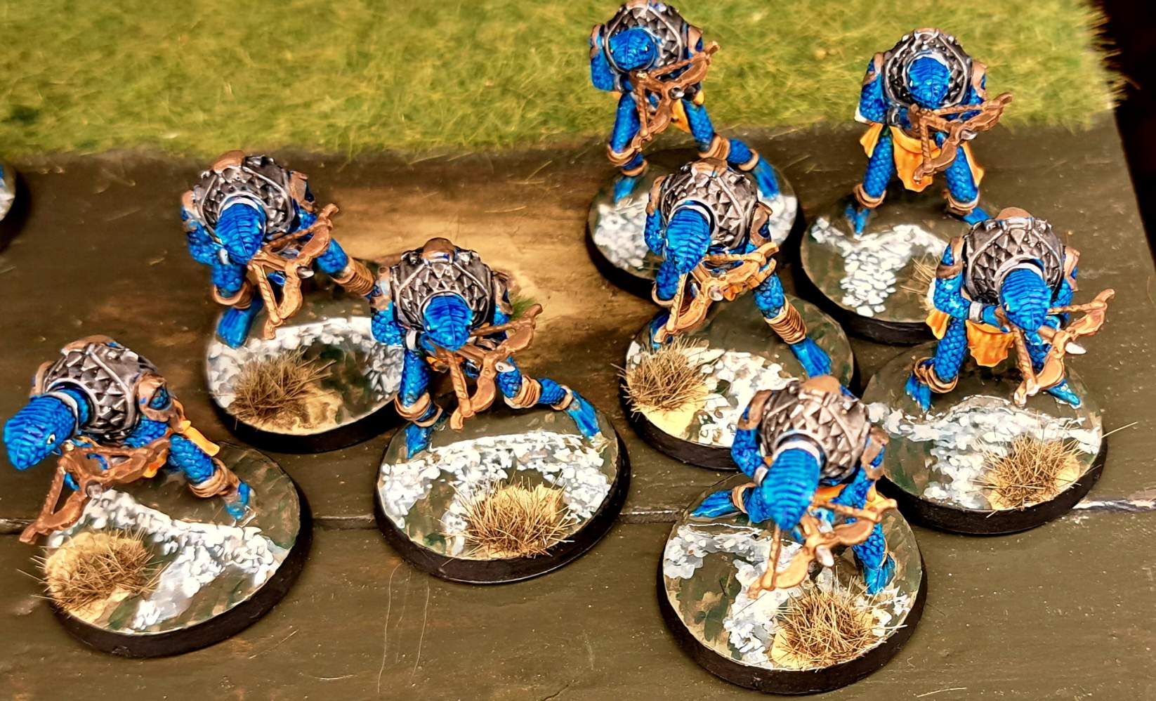 Blaue Schlangenkrieger: Wasserlauf mit Stromschnelle