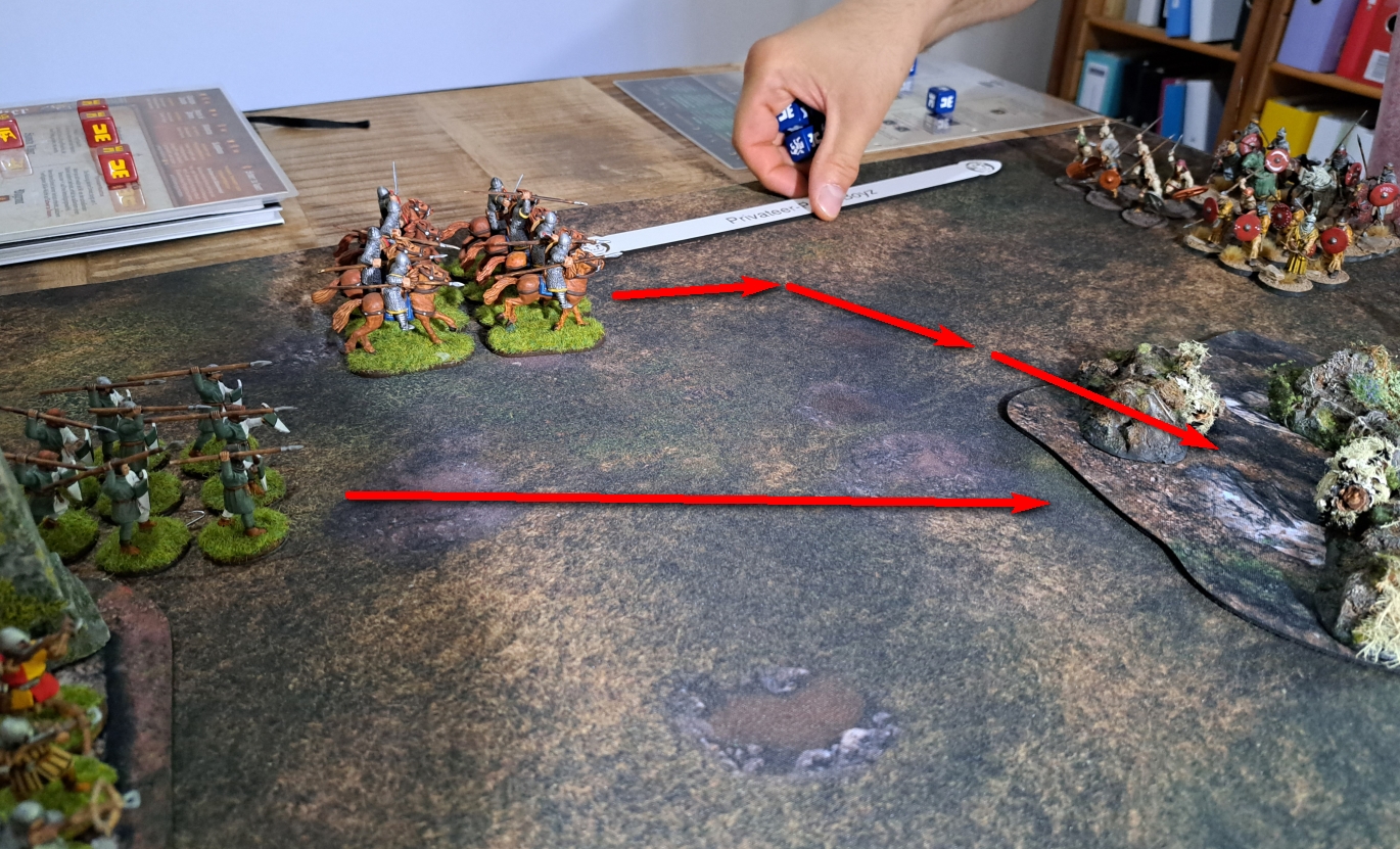 Bidets und Krieger im Vormarsch. Der nächste Schritt ist vorgezeichnet, denn der Ralf würde ganz sicher seine Stammeskrieger im schwierigen Gelände platzieren.